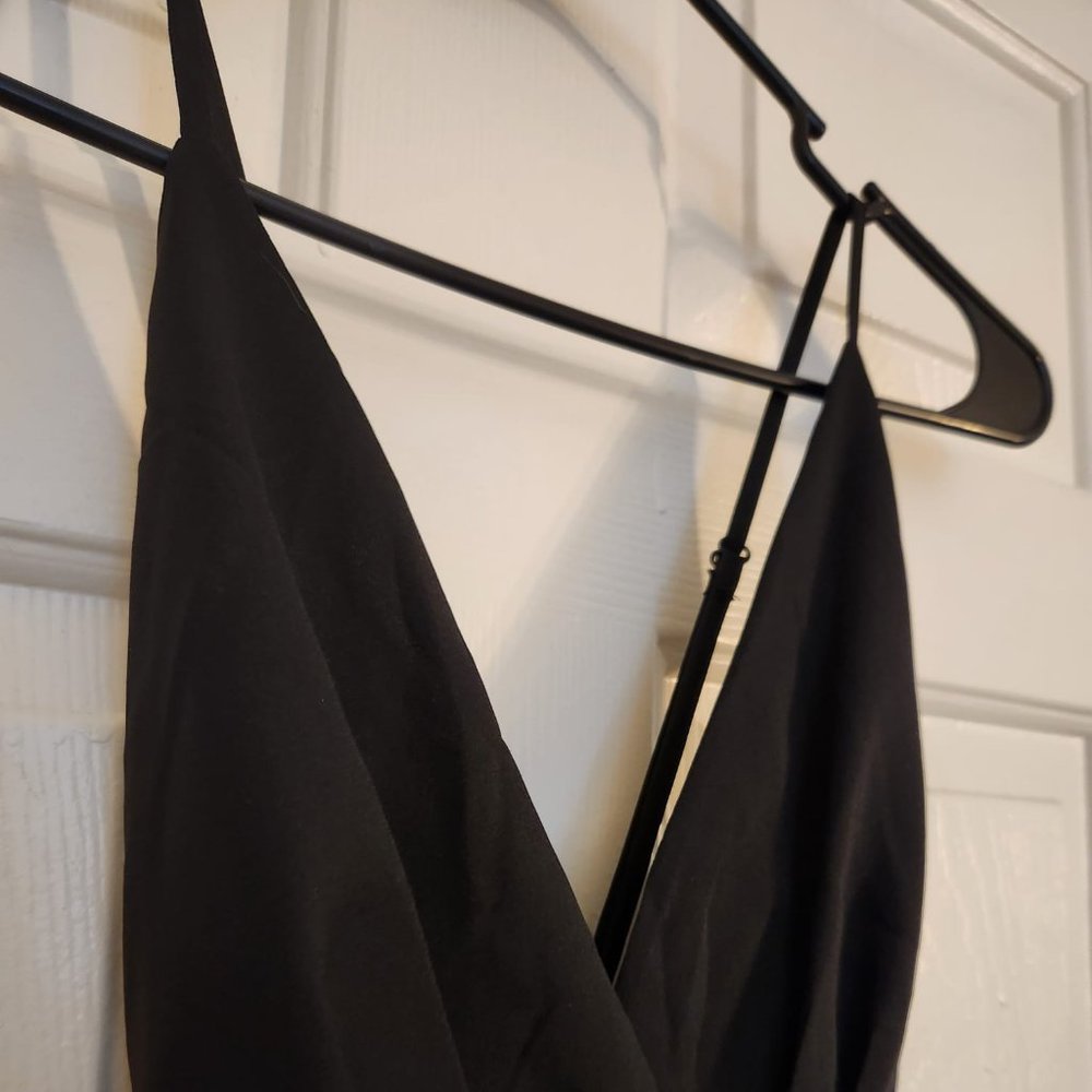 Split Thigh Cami Black Dress